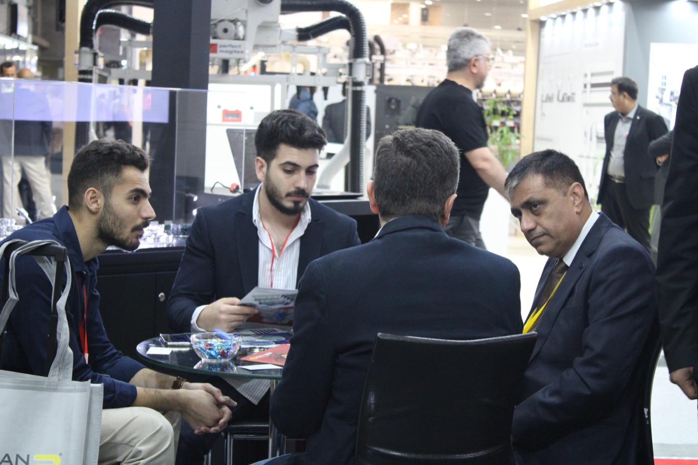 Innospin meeting visitors at a textile exhibition